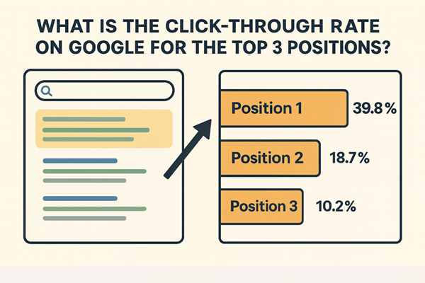 What is the Click Through Rate on Google for the Top 3 Positions