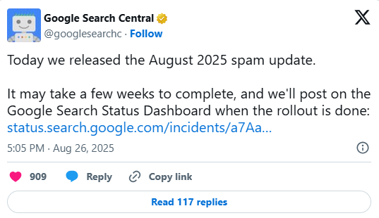 Google Search Console on latest update