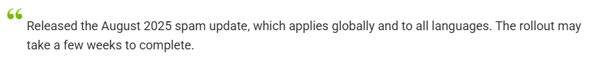 what google said on update
