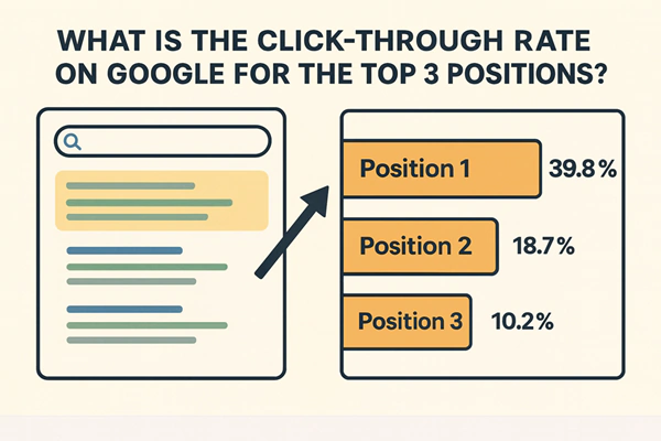What is the Click Through Rate on Google for the Top 3 Positions